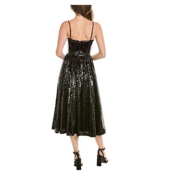 NEW WEWOREWHAT SEQUIN MIDI DRESS BLACK SIZE  4 - Picture 6 of 8